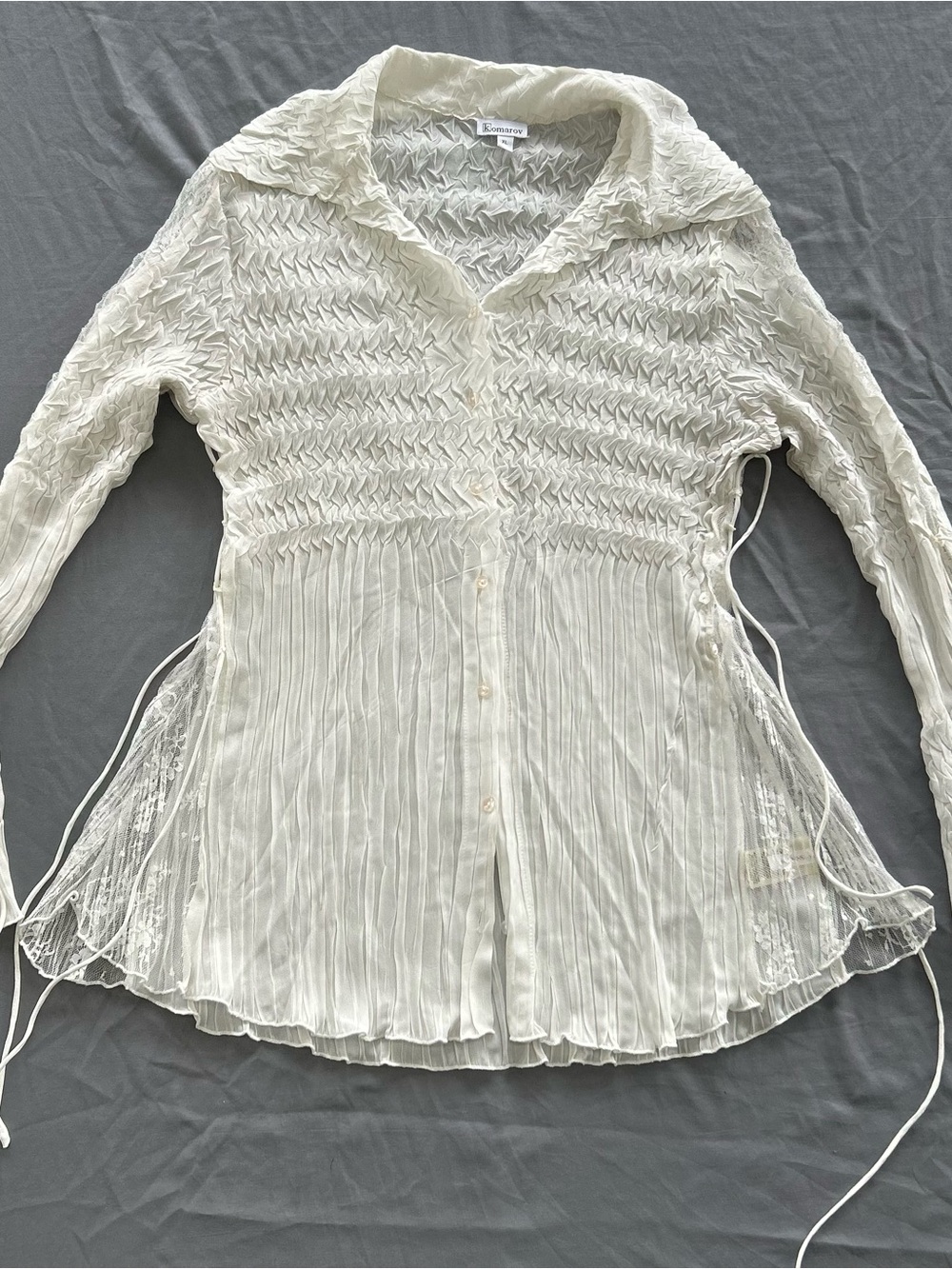 Fairy core white button up long sleeve